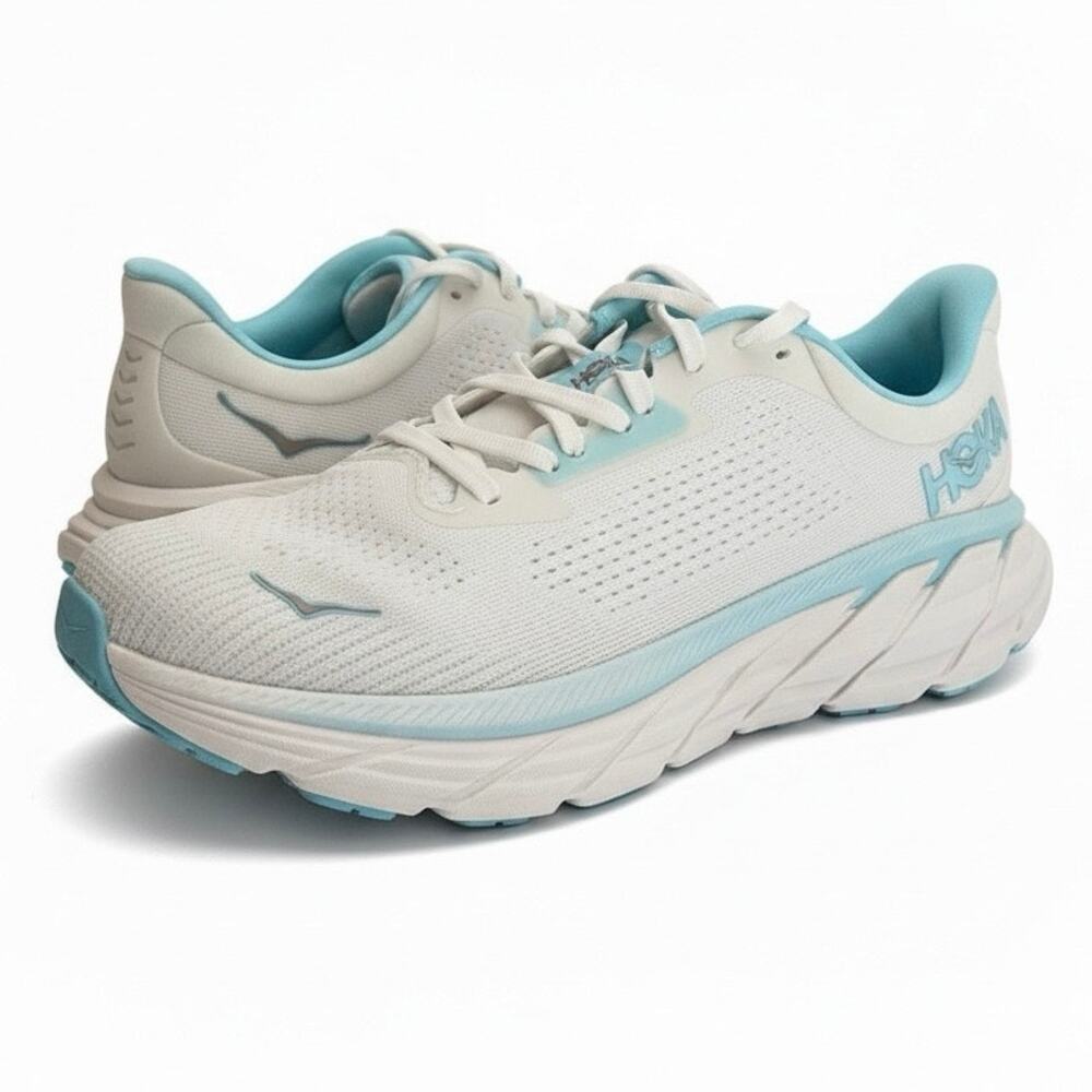 Hoka Arahi 7 Women's Size 8 Wide 8D Running Shoes Frost White Blue 1147890 FTRS